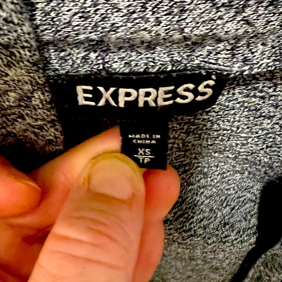 Express Grey Speckled Open Front Cardigan - Picture 3 of 4
